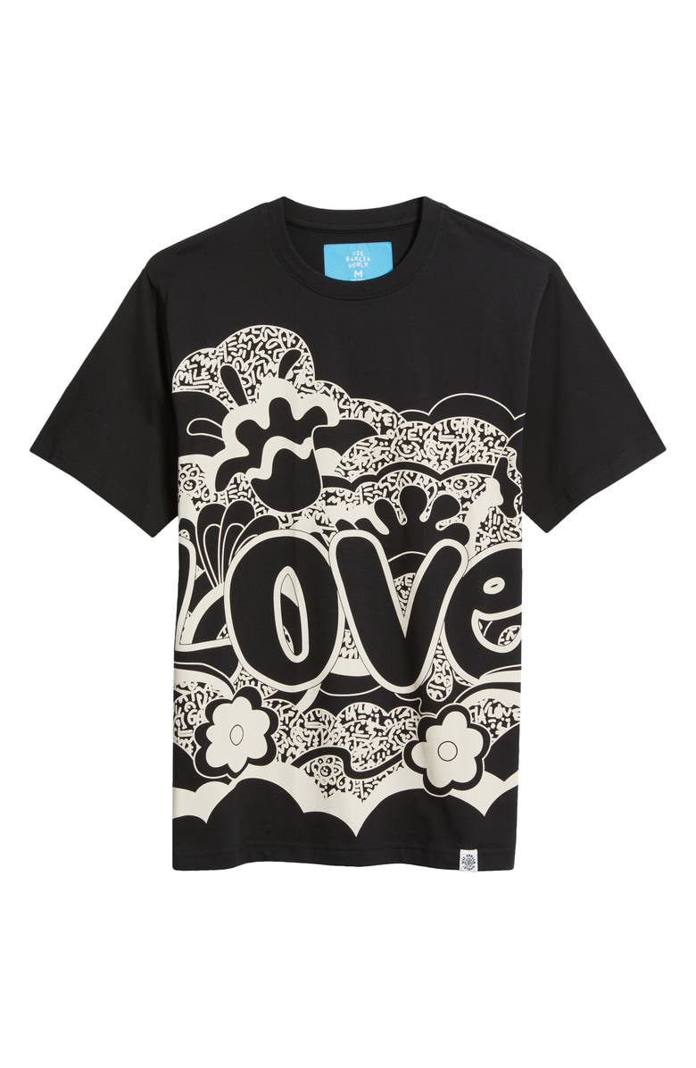 VIC GARCIA WORLD Love Flower Graphic T-Shirt, Alternate, color, Black