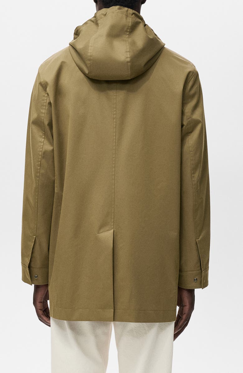 MANGO Water Repellent Hooded Parka, Alternate, color, Khaki