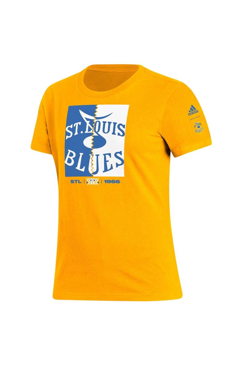 Women's adidas Gold St. Louis Blues Reverse Retro 2.0 Playmaker T-Shirt, Alternate, color, Gold