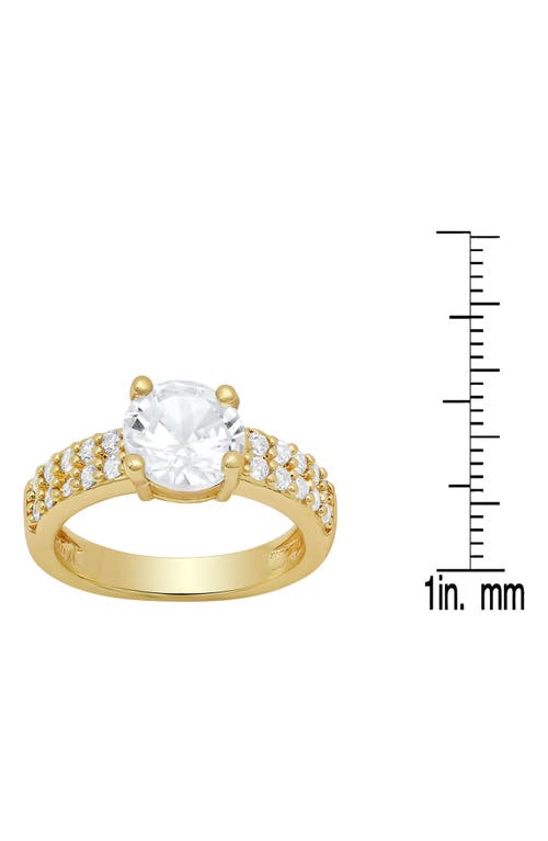 Hmy Jewelry 18k Gold Plated Simulated Diamond Ring In Gold