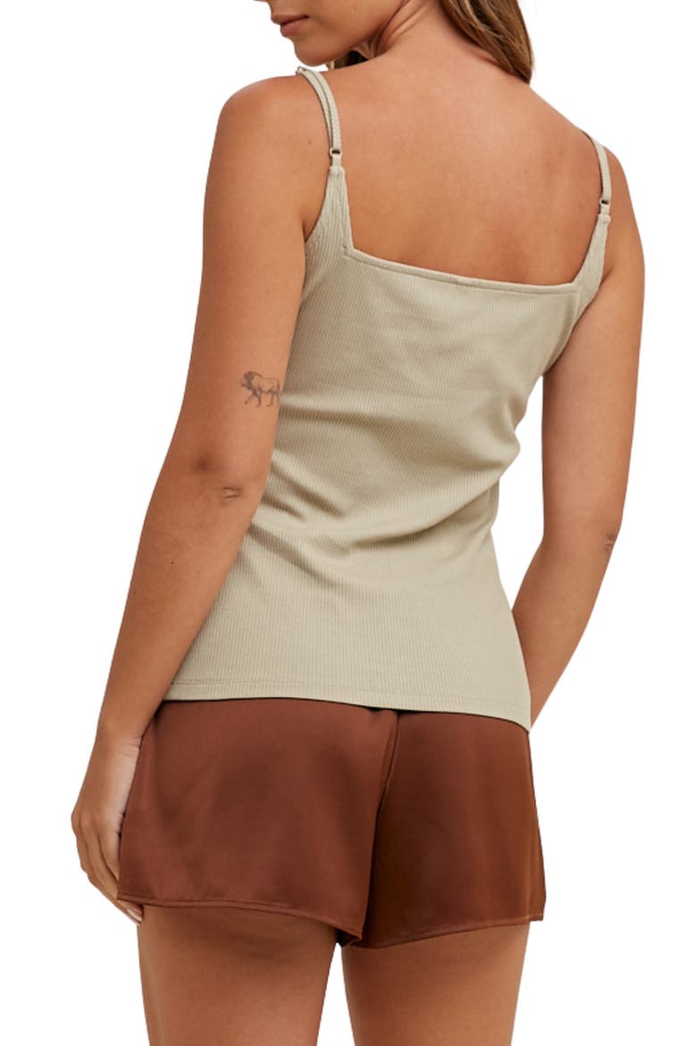Ribbed Square Neck Cami, Alternate, color, S.OLIVE