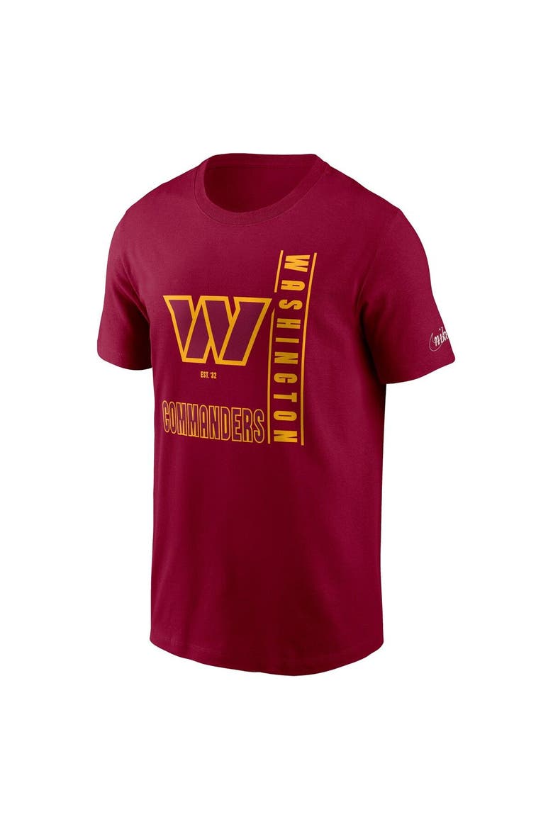 Men's Nike  Burgundy Washington Commanders Lockup Essential T-Shirt, Alternate, color, Burgundy