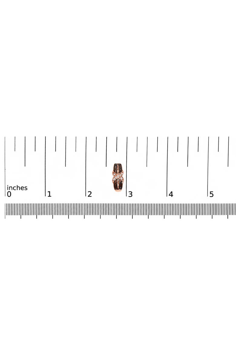 Haus of Brilliance 10K Rose Gold 1/3 Ct White and Brown Diamond Milgrain Criss Cross J-Hoop Earrings, Alternate, color,