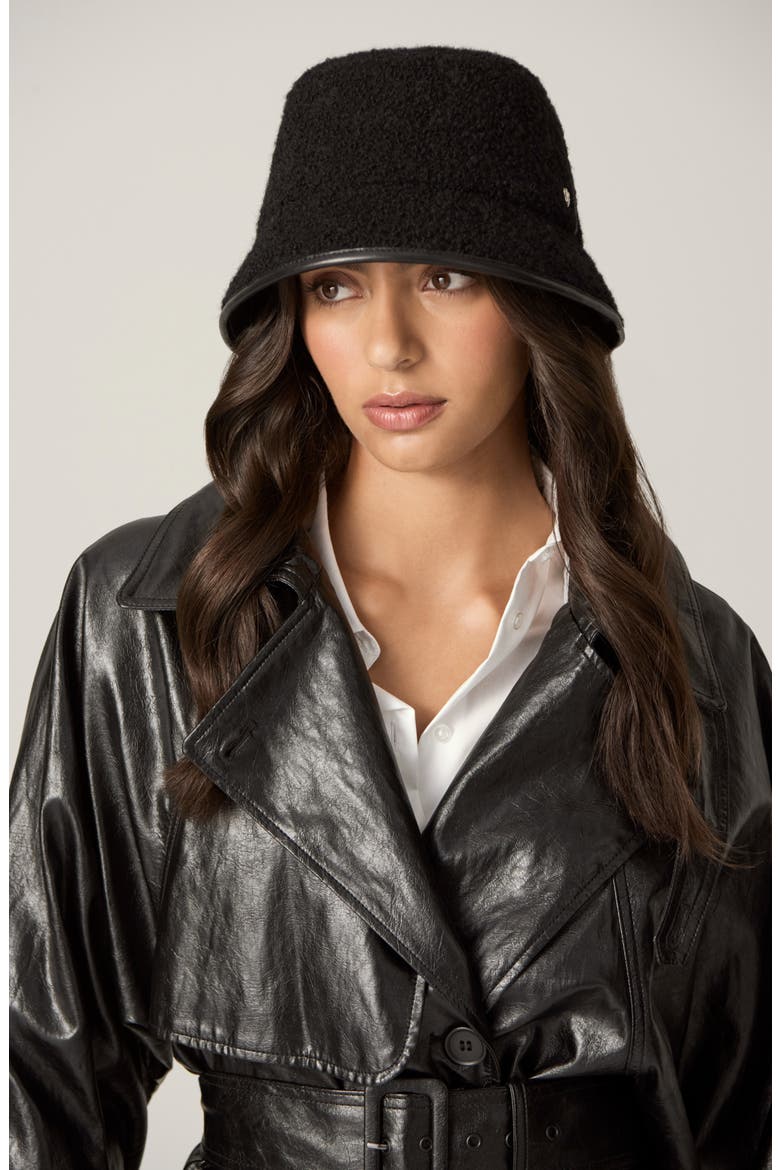 Monique Wool Bucket Hat, Alternate, color, BLACK