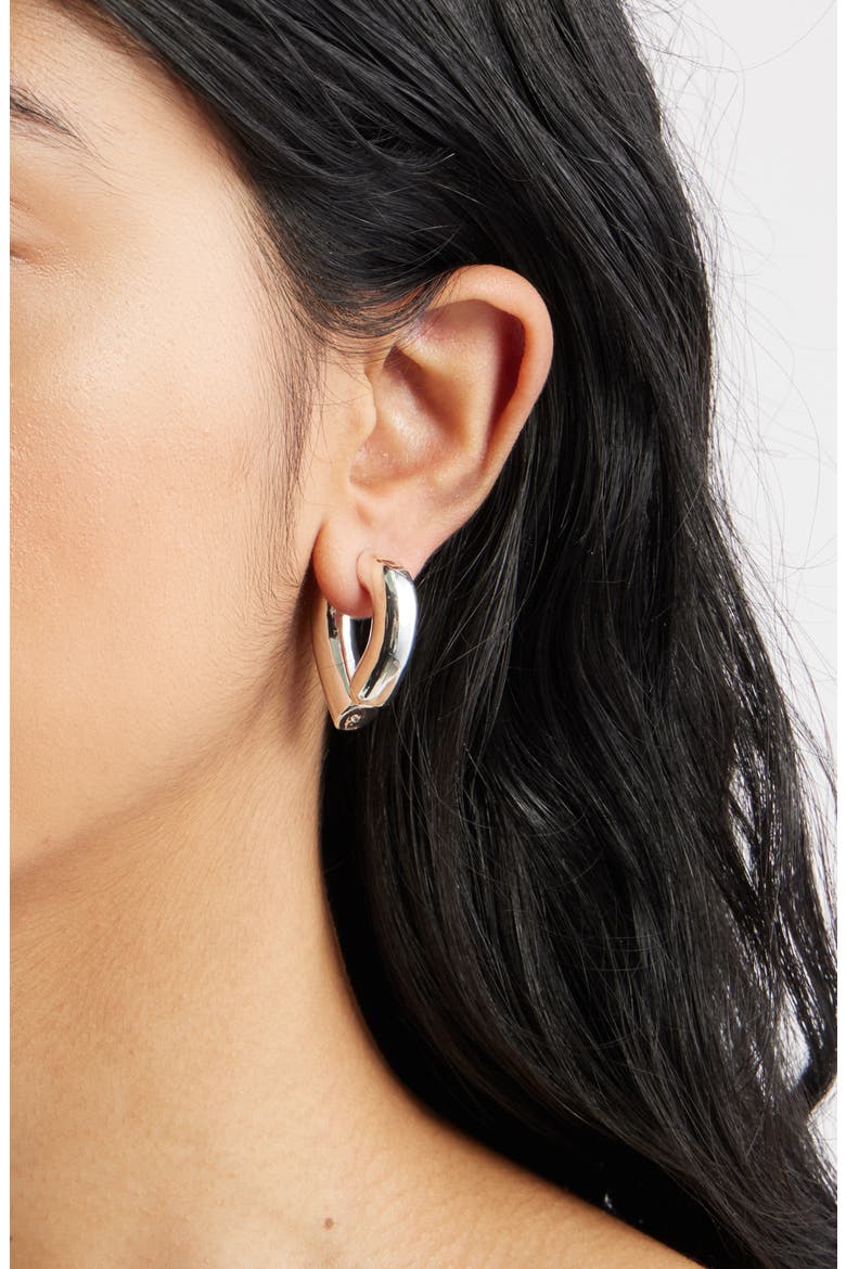 Tube Front/Back Earrings, Alternate, color, SILVER