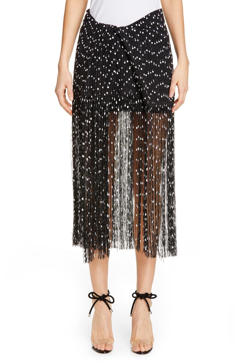 Jacquemus La Jupe Capri Fringe Skirt, Main, color, 