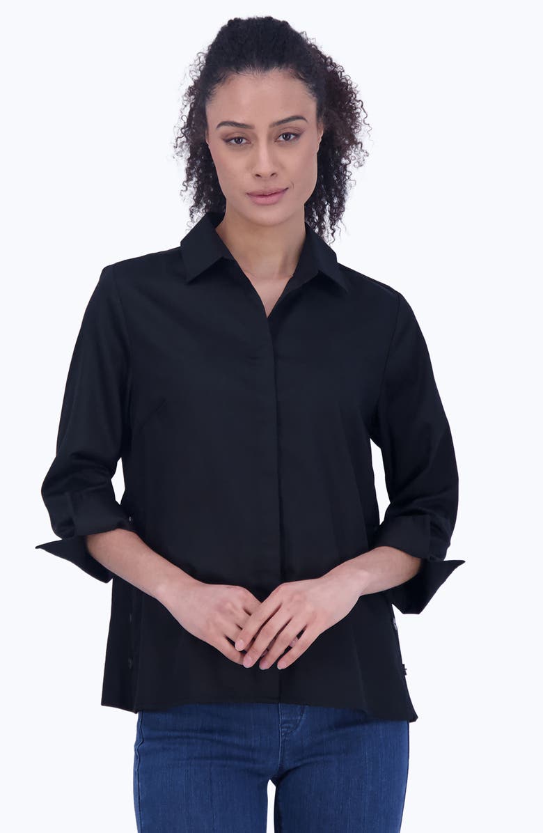 Foxcroft Beatrice Side Button Accent Shirt, Alternate, color,