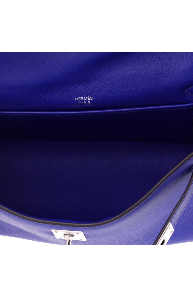 Pre-Owned Hermes Kelly Pochette Swift, Alternate, color, Bleu Electrique