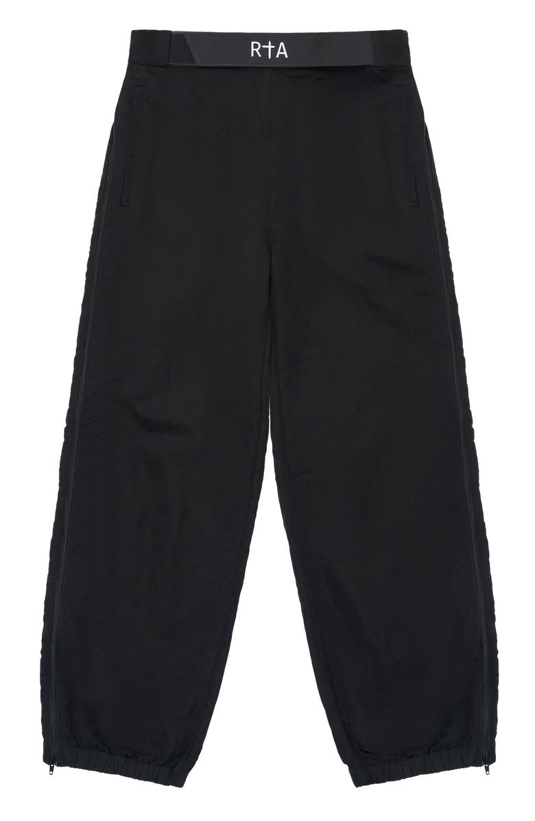 RtA Nixon Placed Paisley Print Nylon Joggers, Alternate, color, Black Paisley