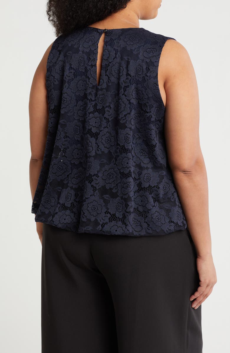 Renee C Lace Bubble Hem Tank, Alternate, color, Navy