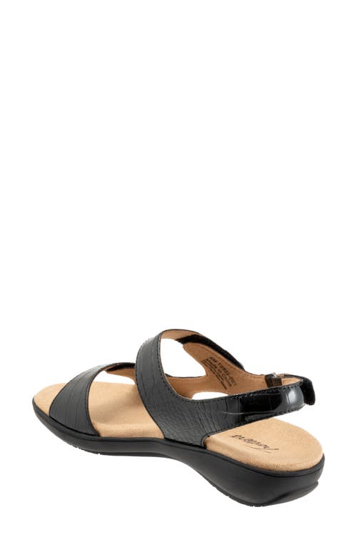 Trotters Romi Croco Slingback Sandal In Black