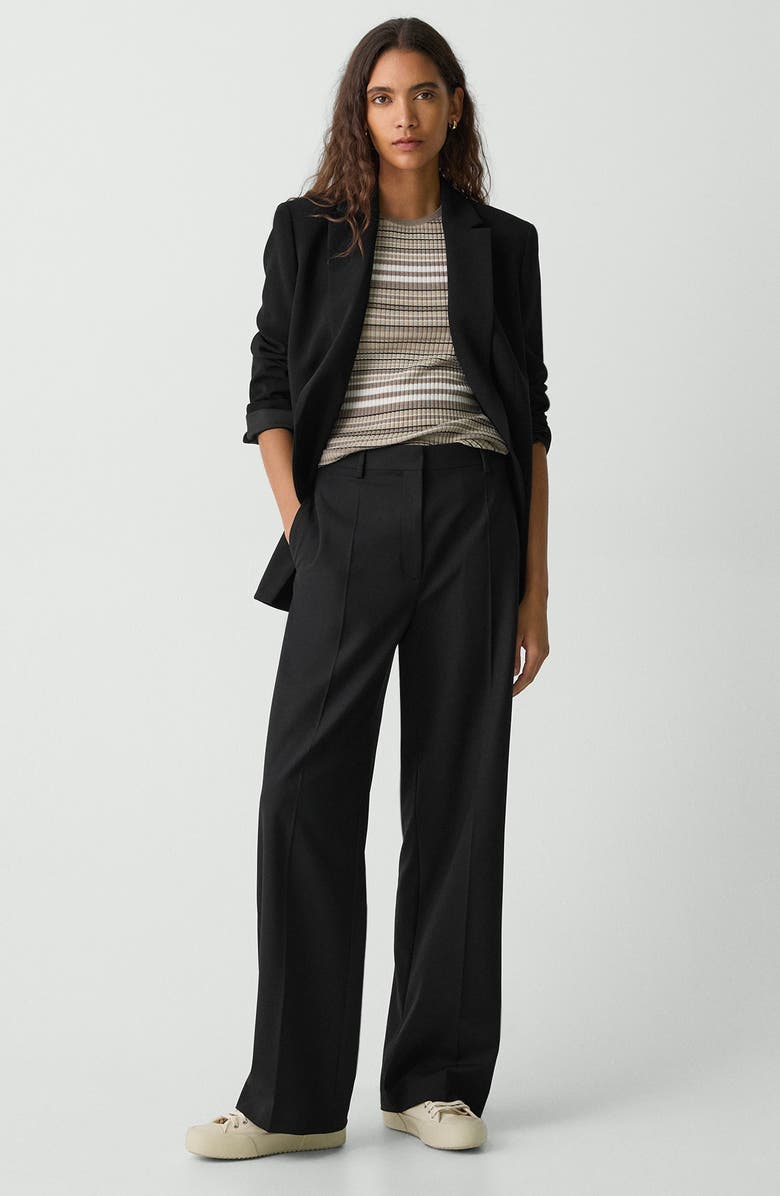 Theory High Waist Straight Leg Stretch Wool Pants, Alternate, color,