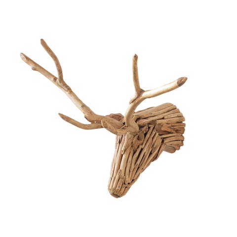 Teakwood Root Deer Head Wall Art