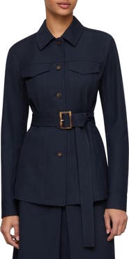 Lafayette 148 New York Techno Stretch Twill Belted Jacket