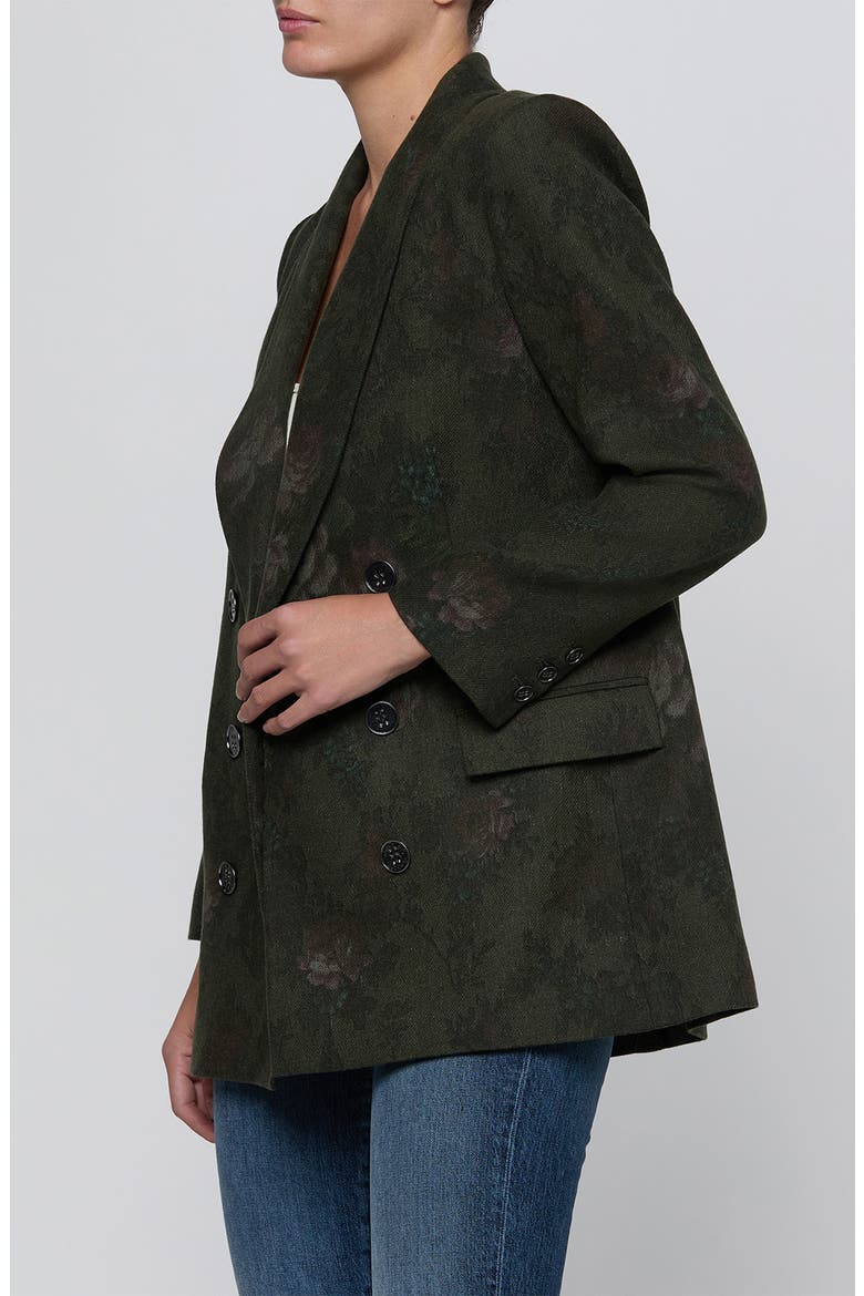 Jayda Relaxed Double Breasted Blazer, Alternate, color, DEEP FOREST MULTI FLORAL