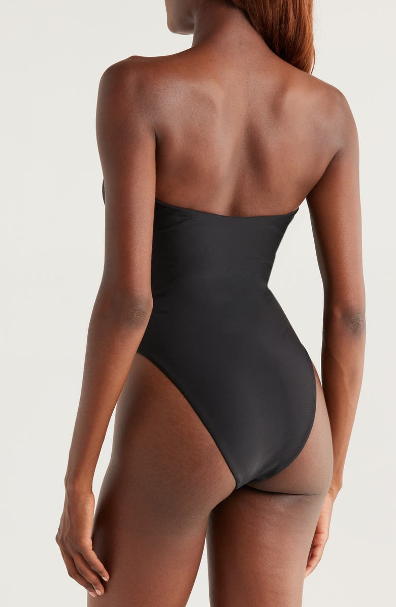 Ramy Brook Bianka Plunge One-Piece Swimsuit, Alternate, color, Black