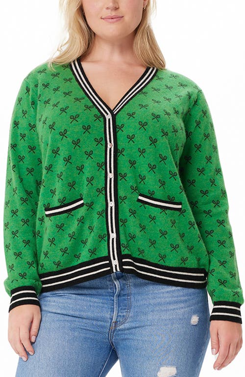 MINNIE ROSE Tennis Club Cashmere Cardigan in Golf Green 