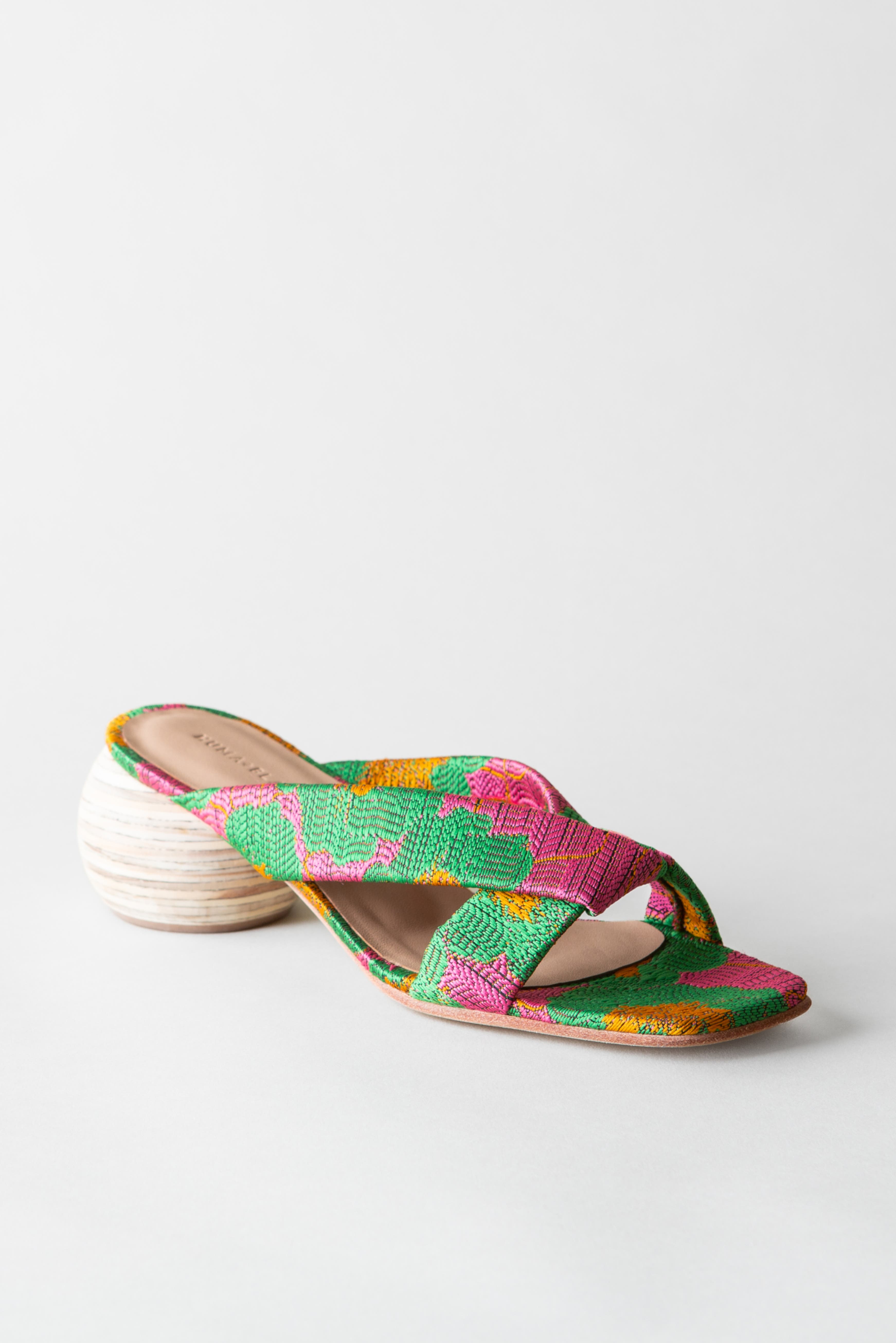 Huma Blanco Kira Woven Textile Slide Sandal, Main, color, Floral