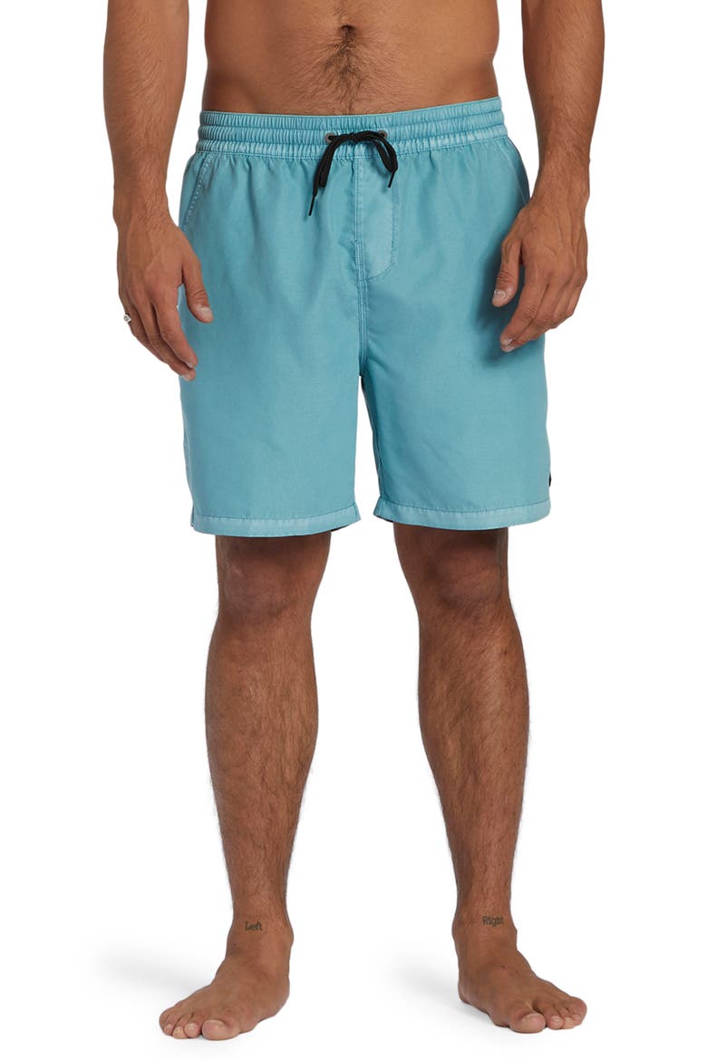 All Day Layback Swim Trunks, Main, color, DUSTY BLUE