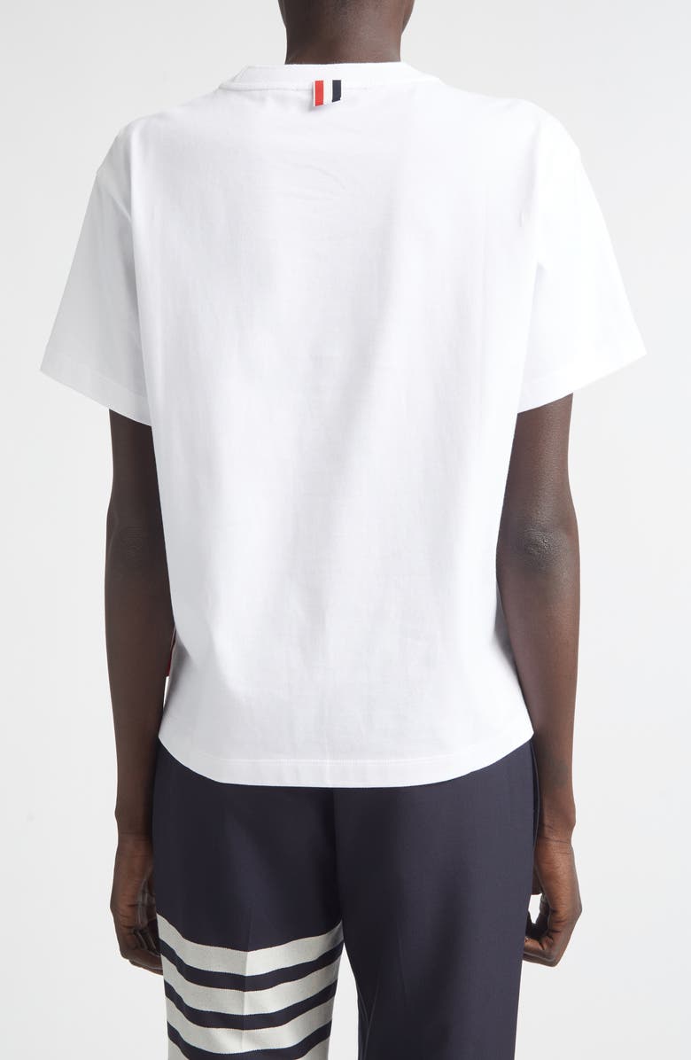 Thom Browne Medium Weight Cotton Jersey Boxy Pocket Tee, Alternate, color, White