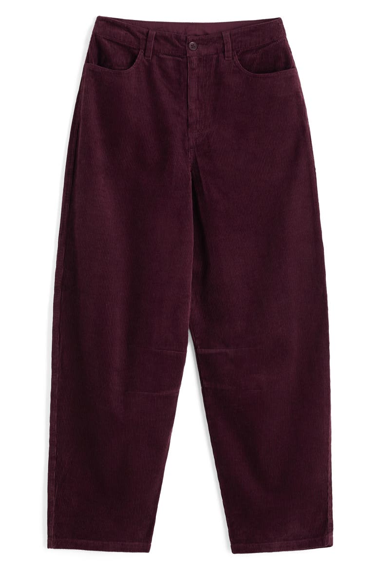 Avens Organic Cotton Corduroy Crop Barrel Leg Pants, Alternate, color, DARK HELLEBORE