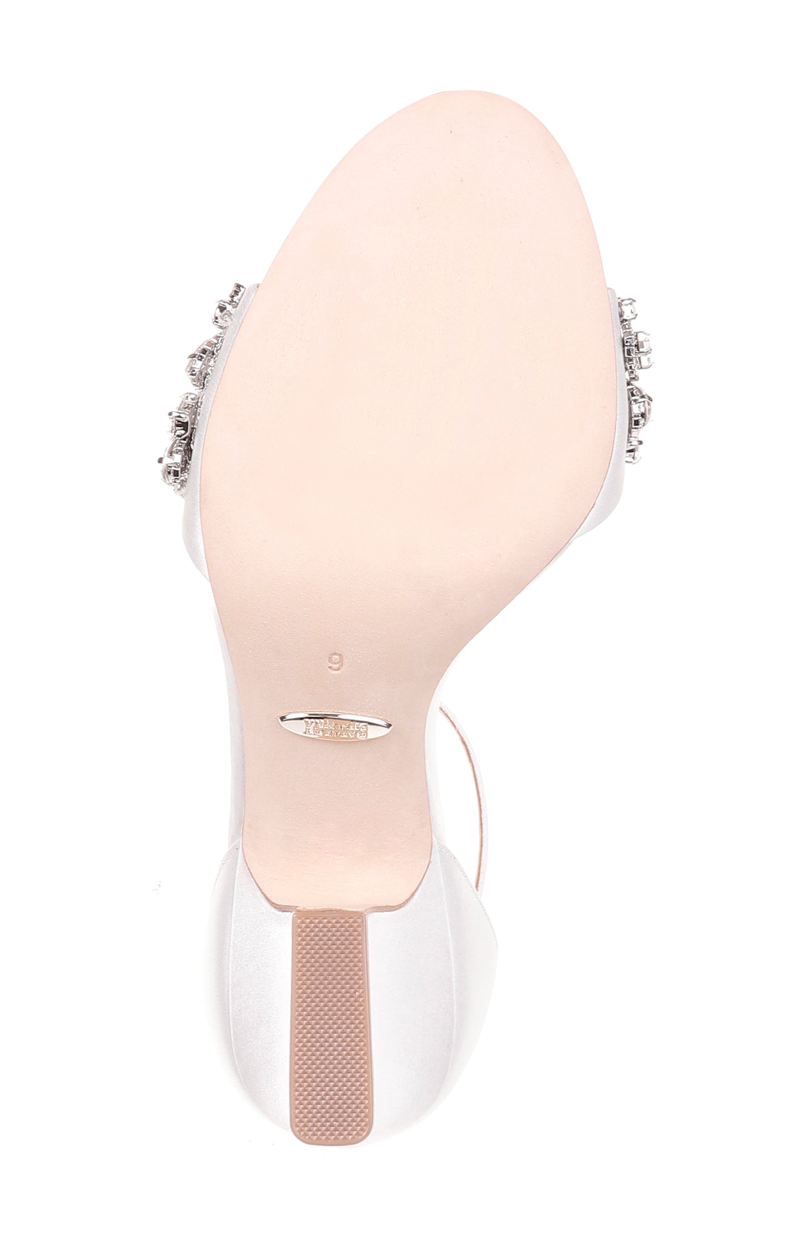 Laraine Embellished Ankle Strap Sandal, Alternate, color, SOFT WHITE SATIN