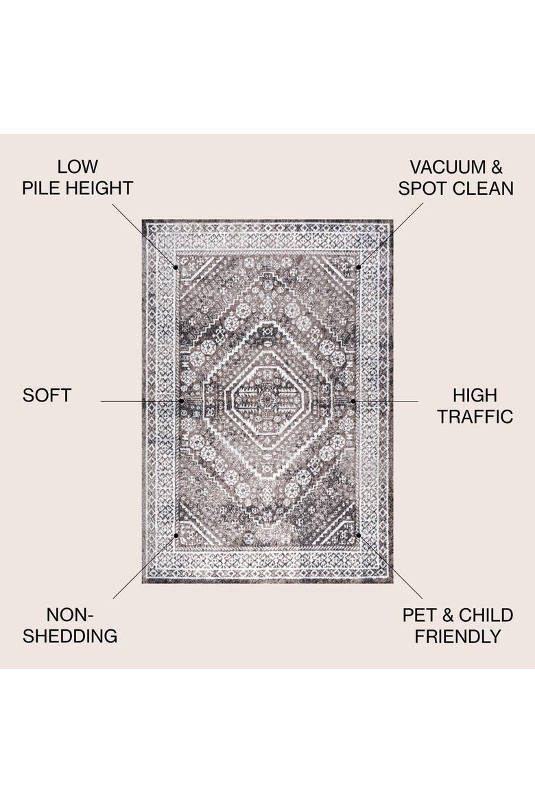Boho Cottage Medallion Area Rug, Alternate, color, Brown/Ivory