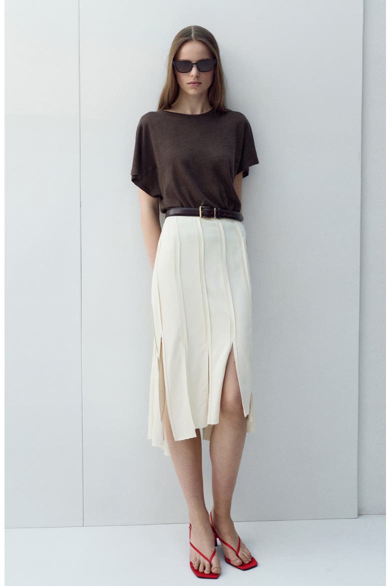 Linen T-Shirt, Alternate, color, BROWN