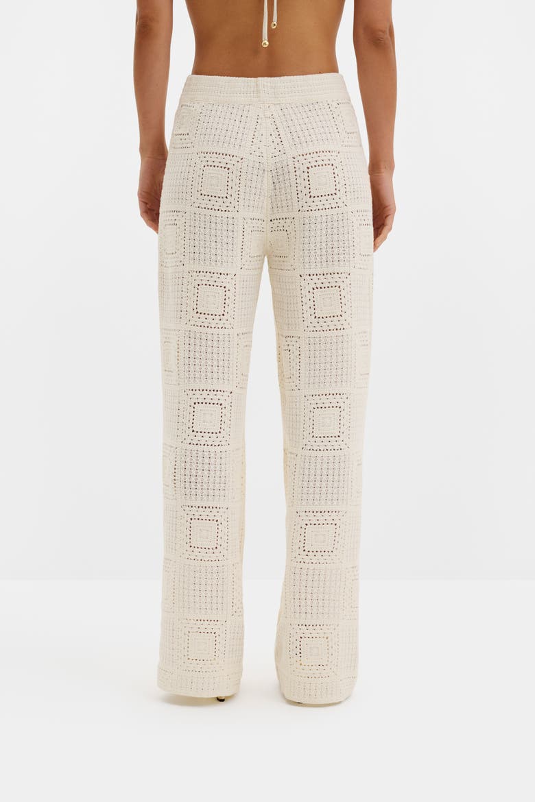 Aleya Wide Crochet Pants, Alternate, color, Vanilla