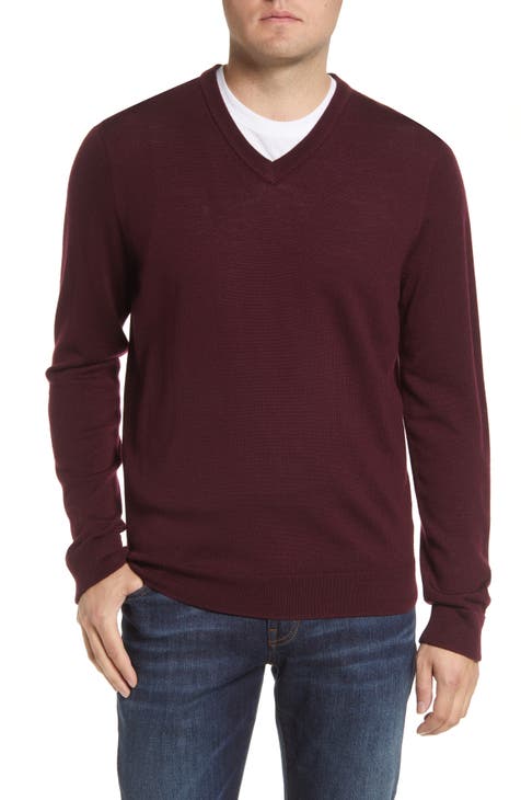 Men s Burgundy V Neck Sweaters Nordstrom