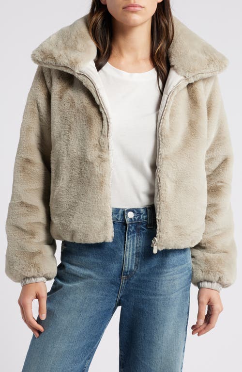 Save The Duck Short Reversible Faux Fur Jacket In Shell Beige