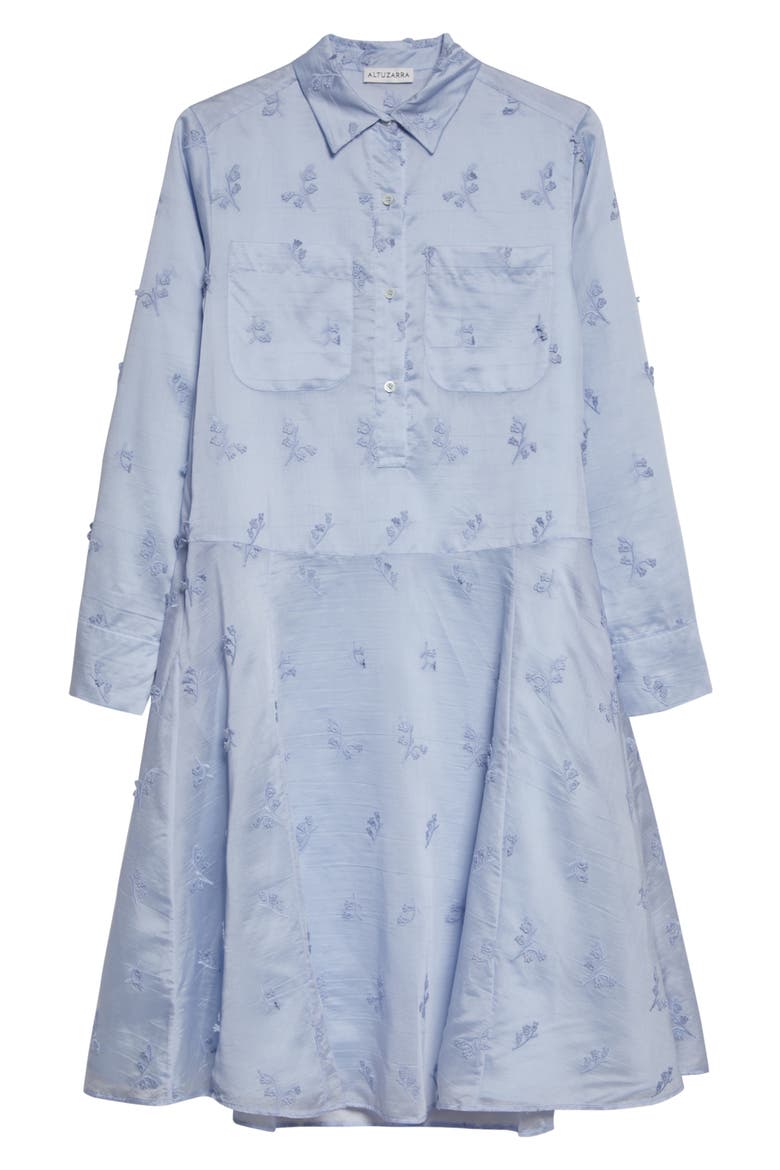 Carmel Embroidered Long Sleeve Shirtdress, Alternate, color, 000438 GLACIAL BLUE