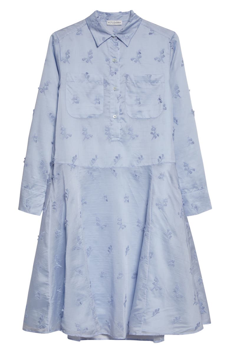 Altuzarra Carmel Embroidered Long Sleeve Shirtdress, Alternate, color, 000438 Glacial Blue