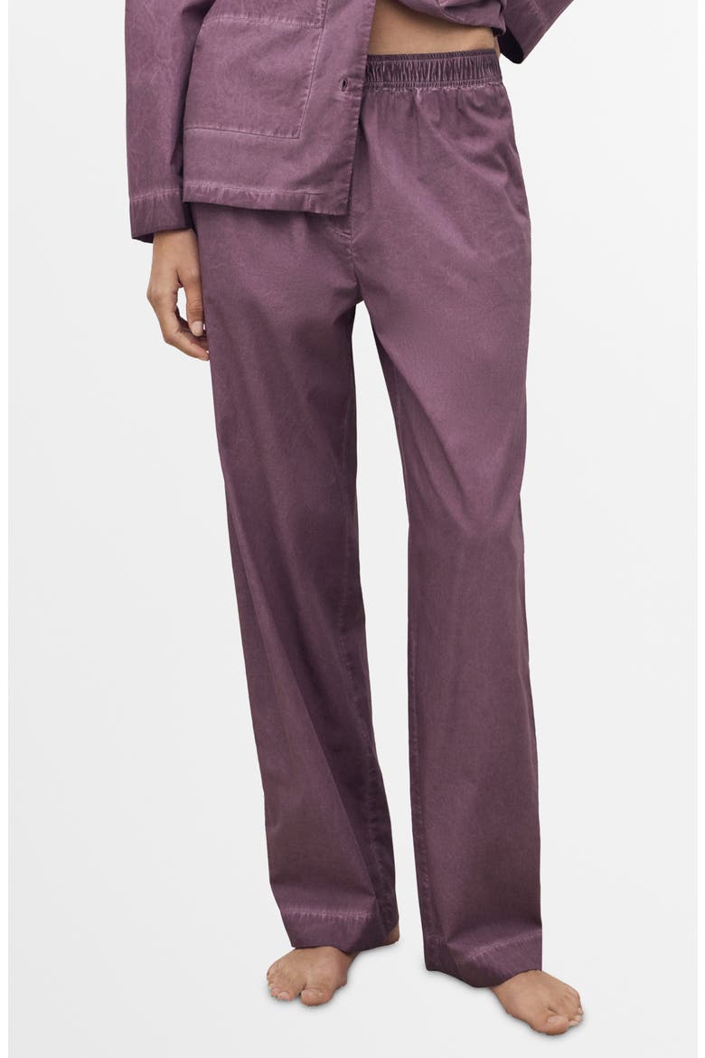 Garment-Dyed Cotton Pajama Pants, Main, color, PLUM