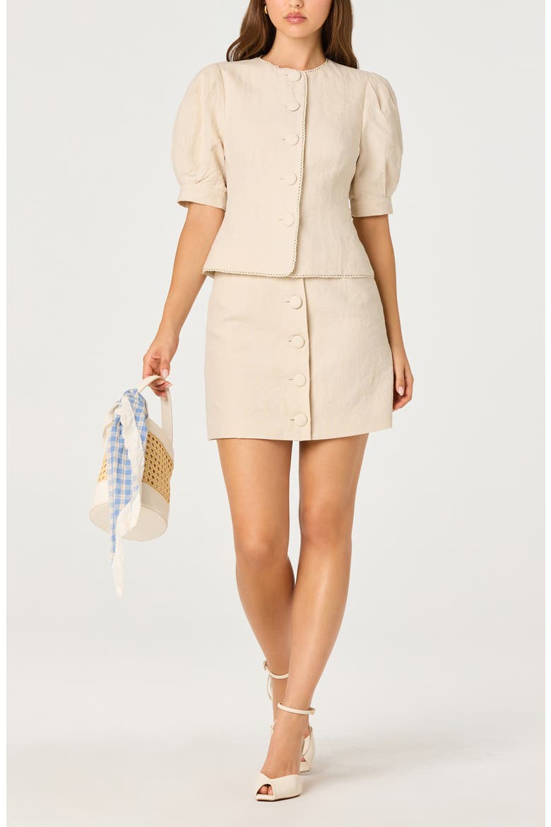 Cailey Button-Up Skirt, Alternate, color, NATURAL