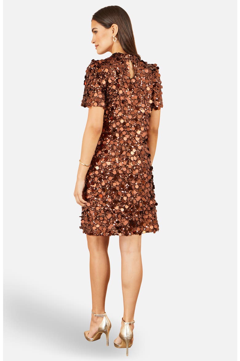 Big Sequin Tunic Dress, Alternate, color, Copper