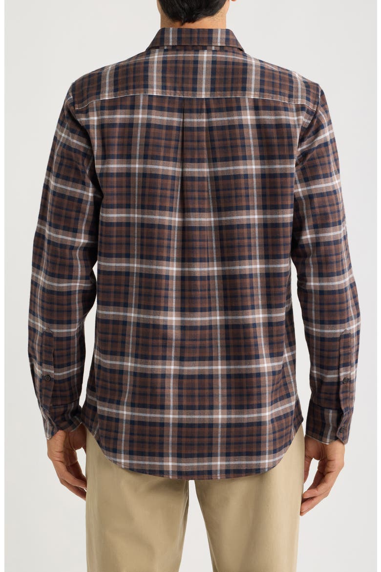 Plaid Cotton & Cashmere Button-Up Shirt, Alternate, color, BROWN ASPEN PLAID