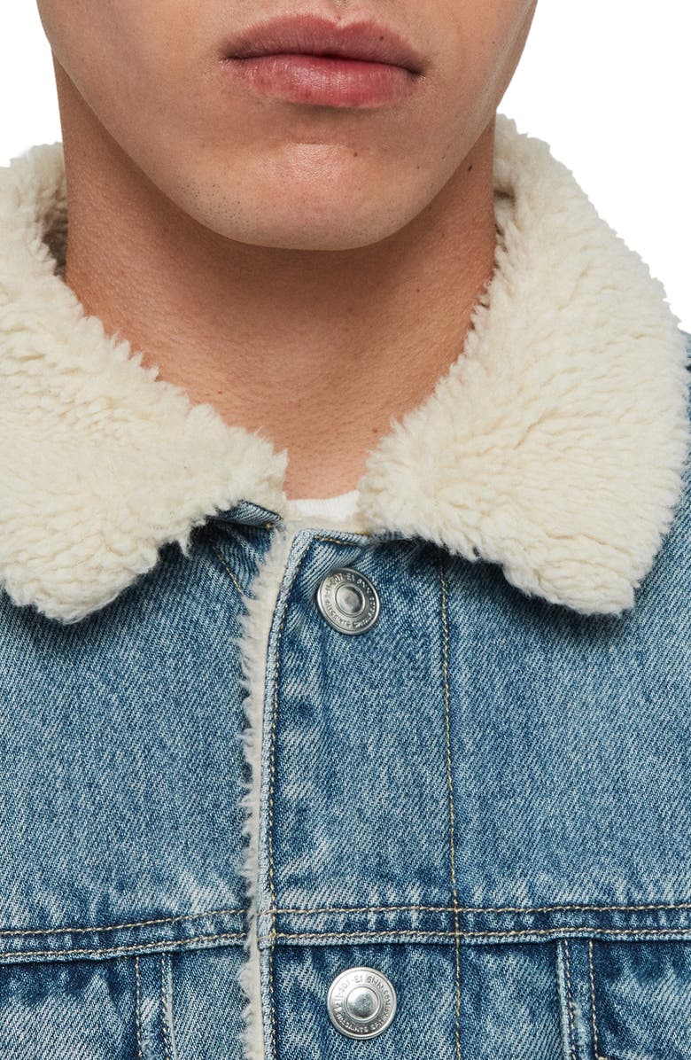 AllSaints Ilkley Fleece Lined Denim Jacket, Alternate, color, 