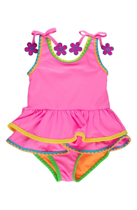 Kids' Embroidered Skirted UPF 50+ One-Piece Swimsuit (Toddler)