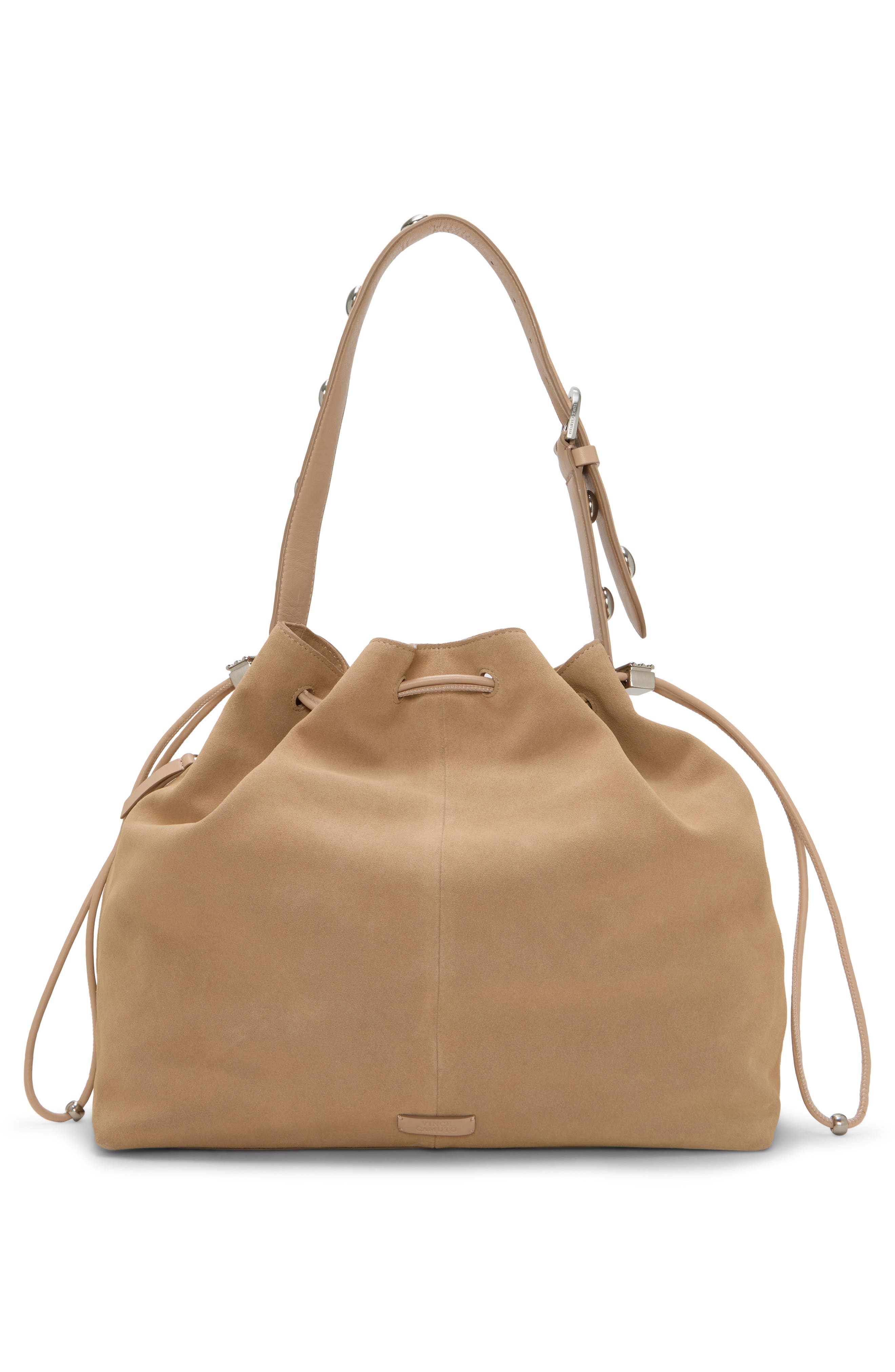 Vince Camuto Pippa Leather Bucket Bag, Alternate, color, Medium Brown