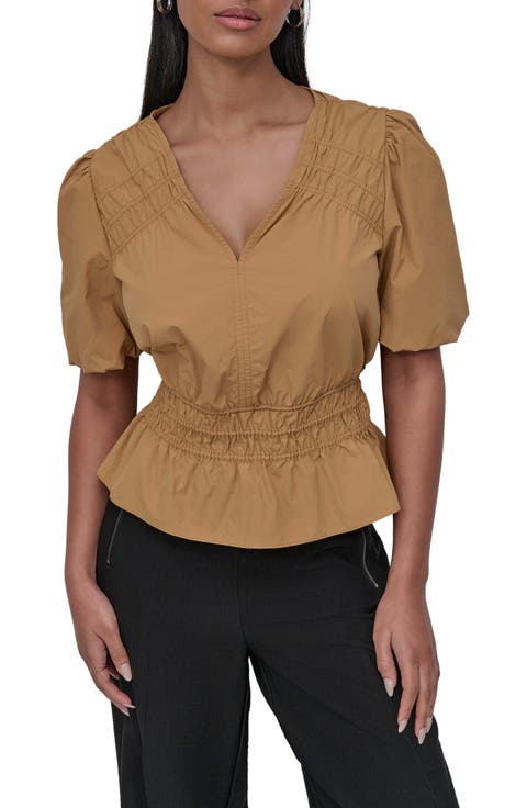 トップス Acka. peplum loose sweat brown STELLA MCCARTNEY Stretch-knit peplum top | THE OUTNET
