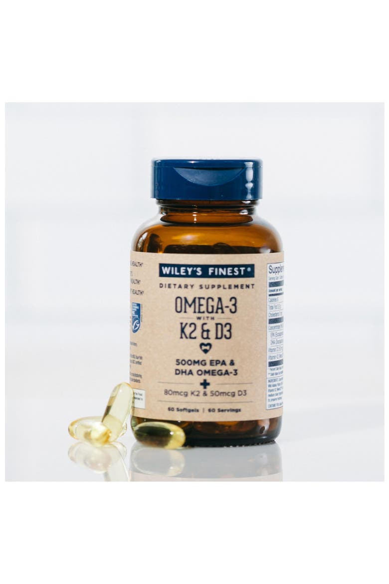 Vitamin K2 & D3 Omega-3 Softgels for Bone and Heart Health Support 60 softgels, Alternate, color, None
