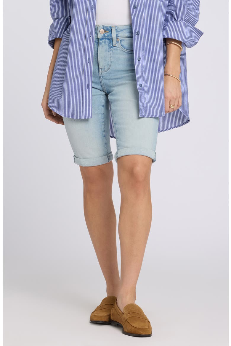 Briella Roll Cuff Denim Bermuda Shorts, Main, color, KEYS VIEW