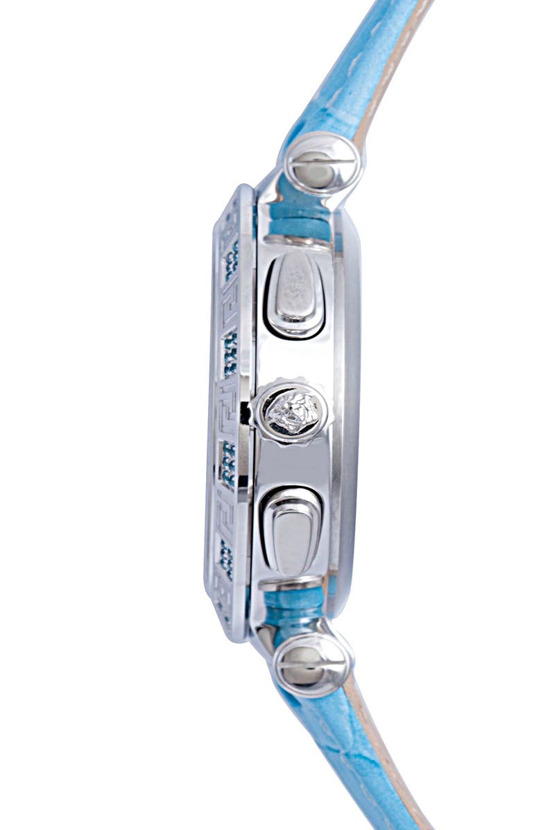 Versace 'V-Race Precious' Chronograph Leather Strap Watch, 42mm, Alternate, color,