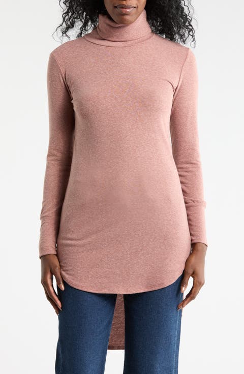 Turtleneck High-Low Tunic Sweater