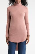 GO COUTURE Turtleneck High-Low Tunic Sweater