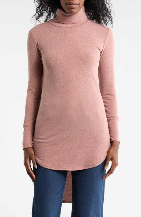 GO COUTURE Turtleneck High-Low Tunic Sweater