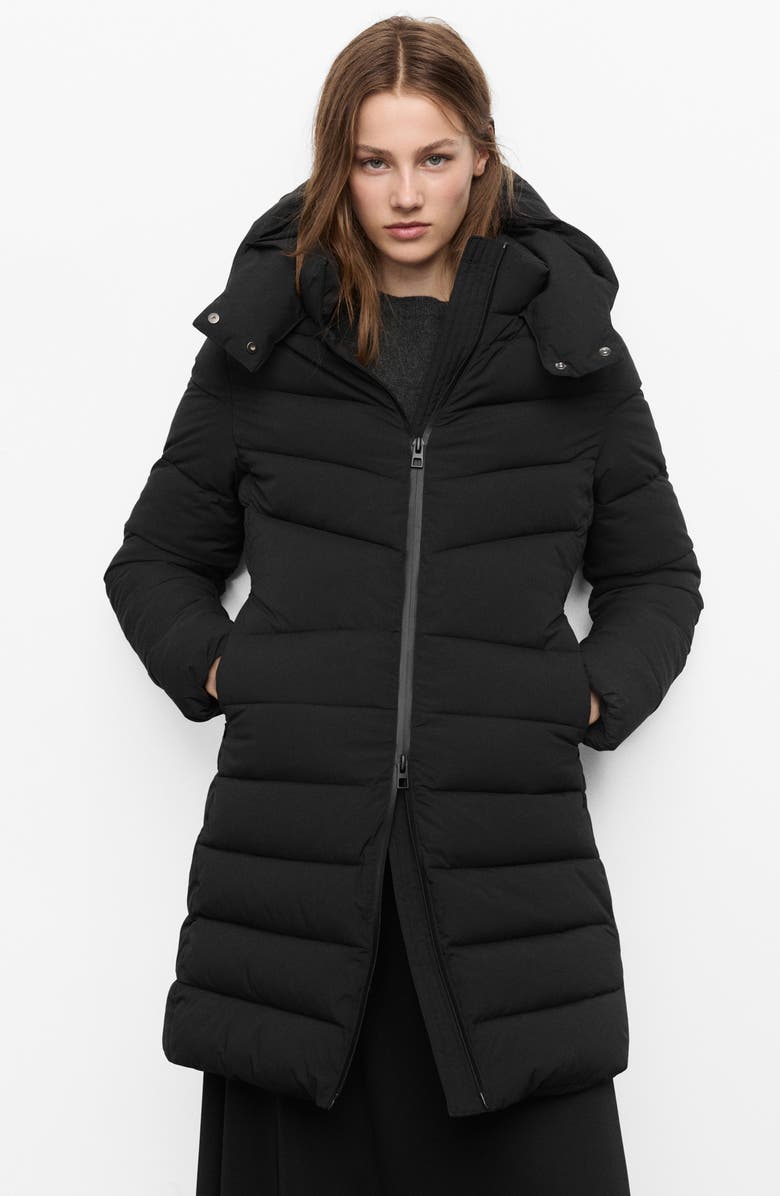 MANGO Quilted Puffer Coat, Alternate, color, Black