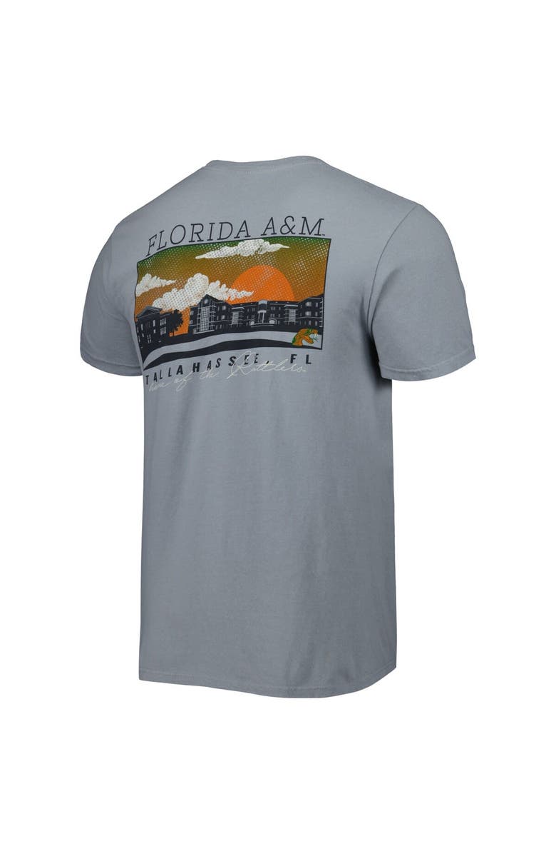 IMAGE ONE Men's Gray Florida A&M Rattlers Campus Scenery Comfort Color T-Shirt, Alternate, color,