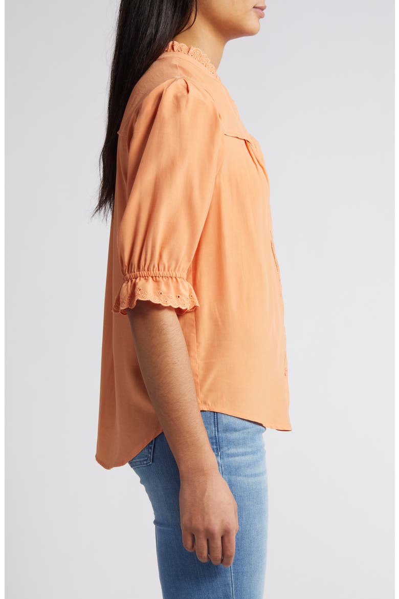 Eyelet Accent Top, Alternate, color, AUTUMN SUNSET